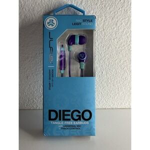 Brand New JLab Diego Tangle-Free Wired Earbuds w/Mic & Track Control